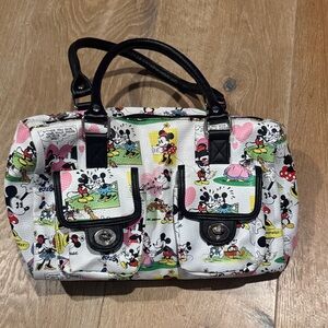 Disney Mickey and Minnie Comic Print Satchel